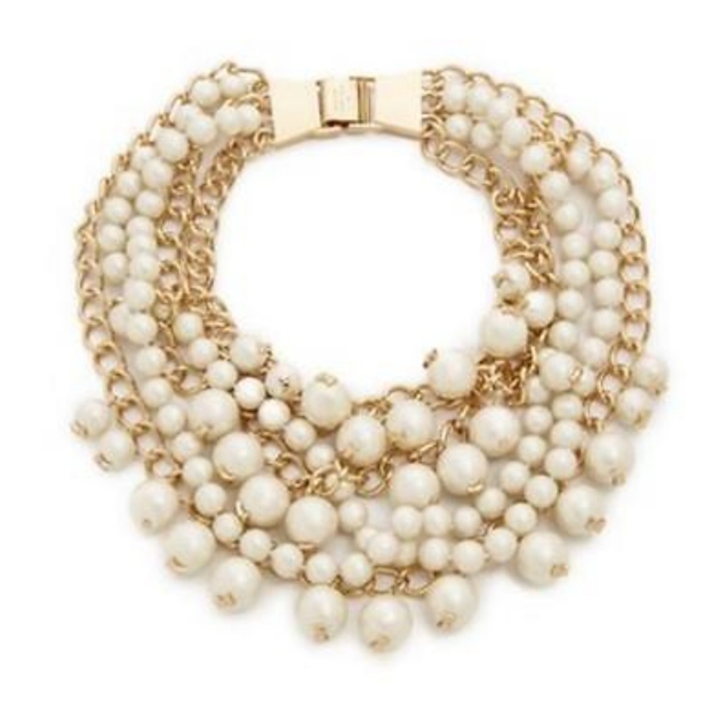 KATE SPADE PURELY PEARLY FAUX PEARL STATEMENT NECKLACE CREAM